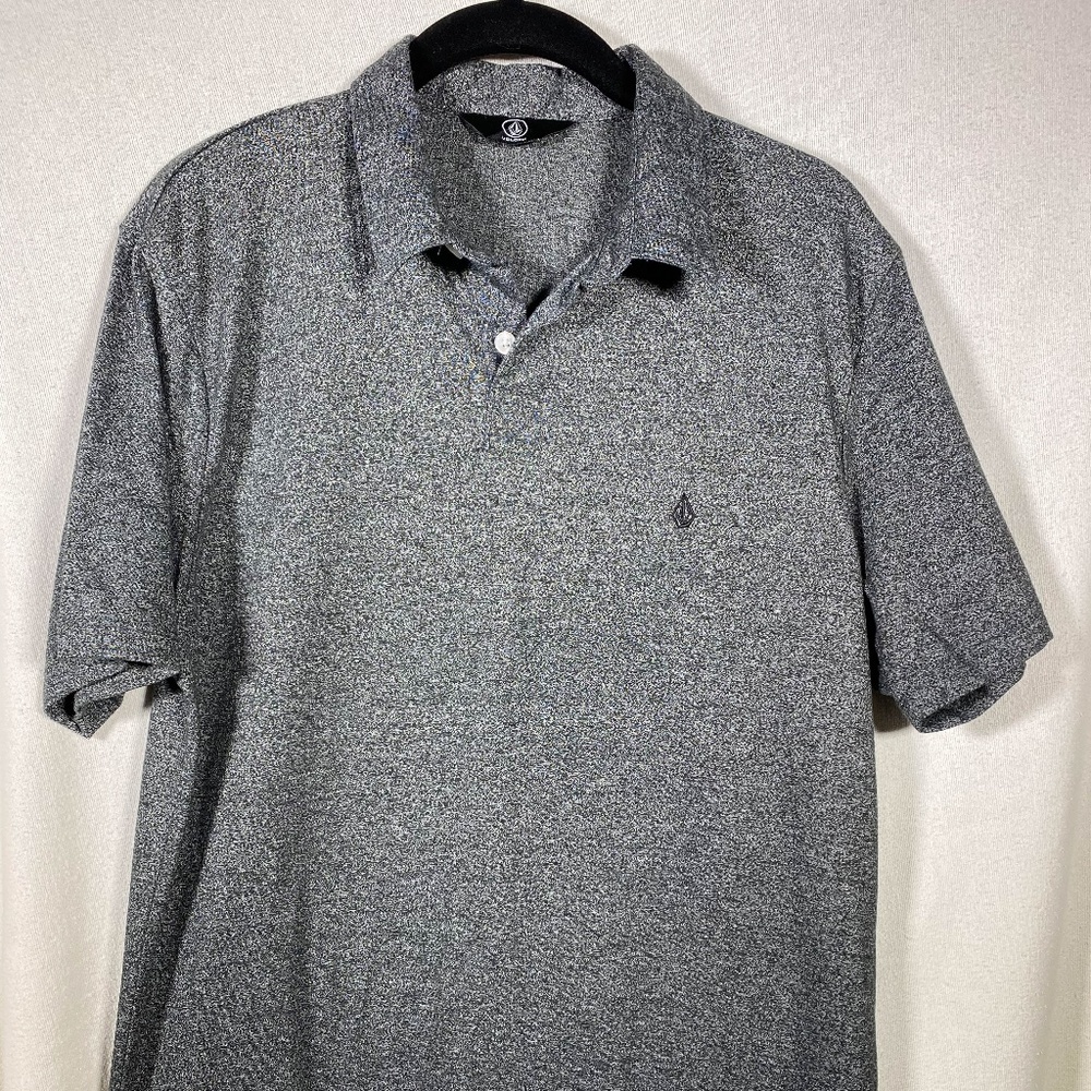 Used Volcom Polo shirt gray Medium tight Slim fit